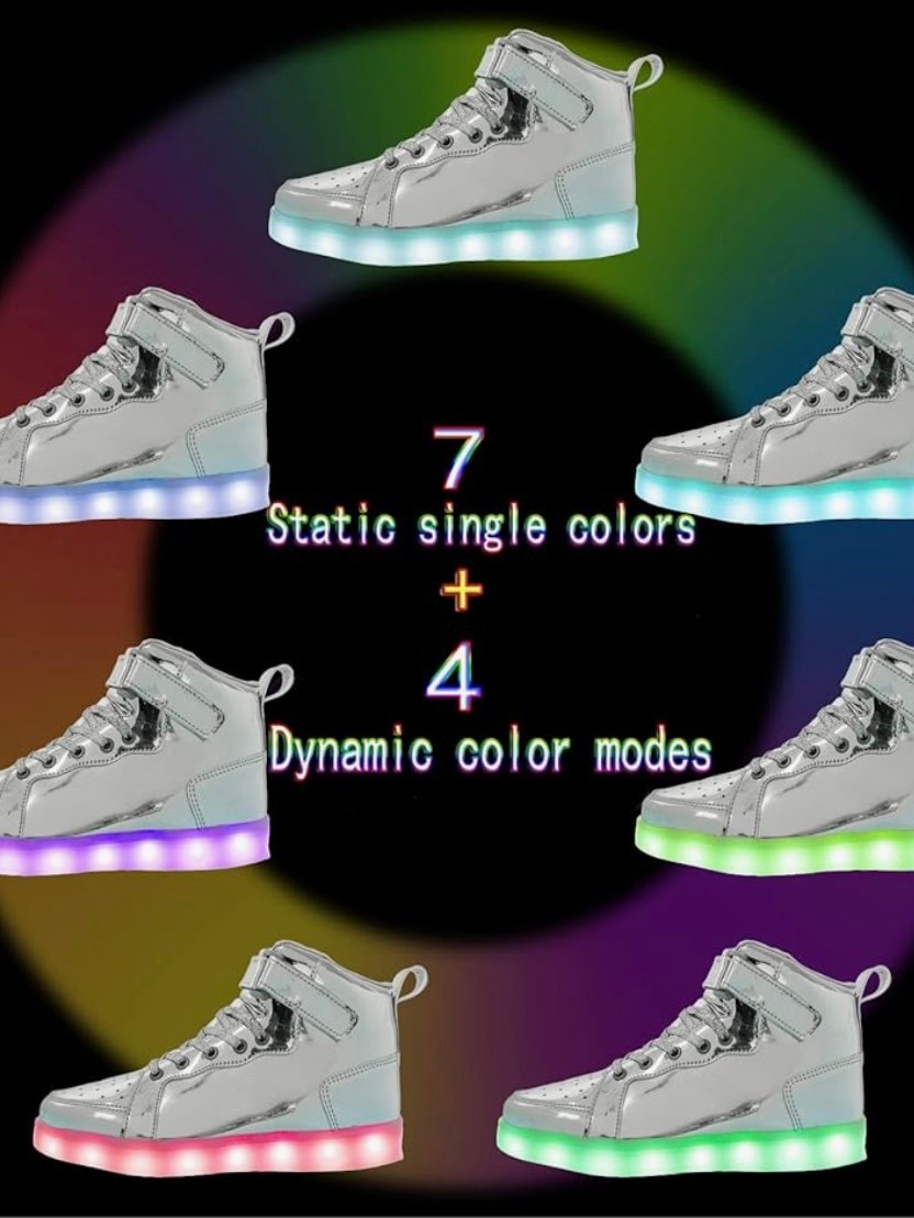 LED Light Up High Top Sneakers Flashing Shoes For Men Or Women (4.40) - Image 11