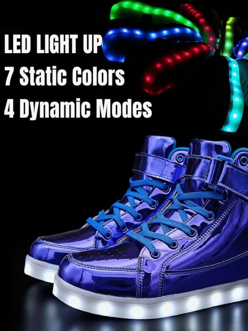 LED Light Up High Top Sneakers For Men Or Women (4.20) - Image 6