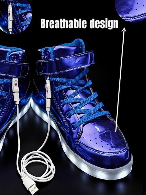 LED Light Up High Top Sneakers For Men Or Women (4.20) - Image 5