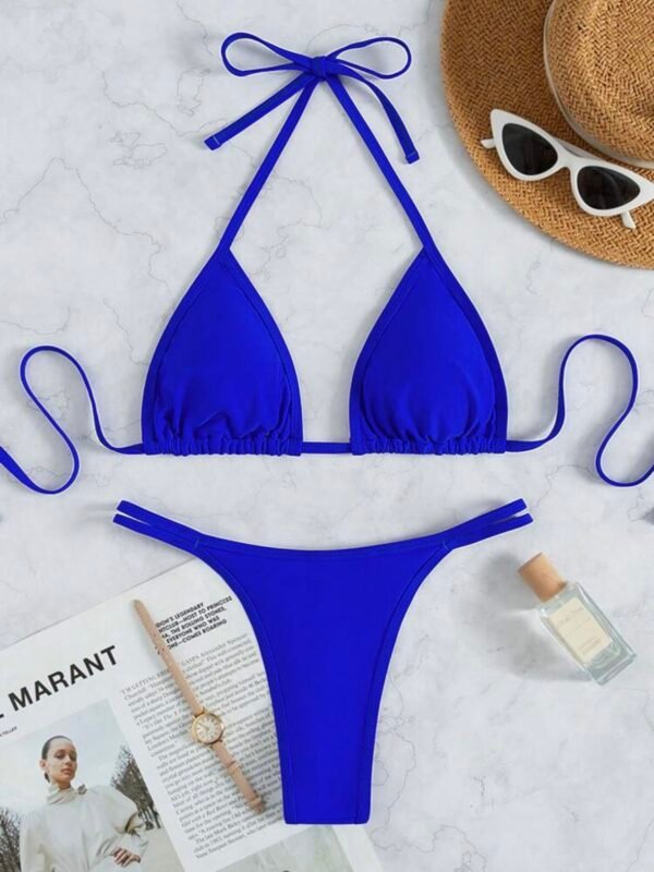 Sexy Rhinestone Women's Halter Micro Bikini Thong Set (4.94) - Image 5
