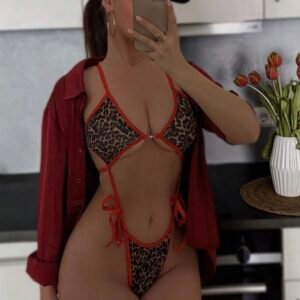 Sexy Women's One Piece Leopard String Bathing Suit (4.97)