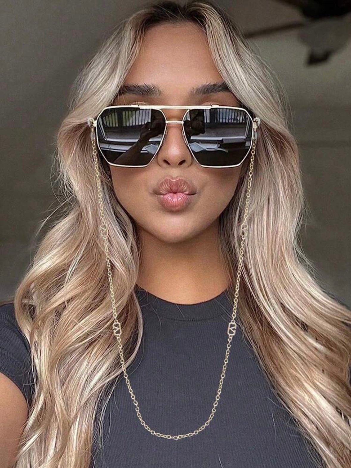 Aviator Gold Sunglasses For Women (4.88)