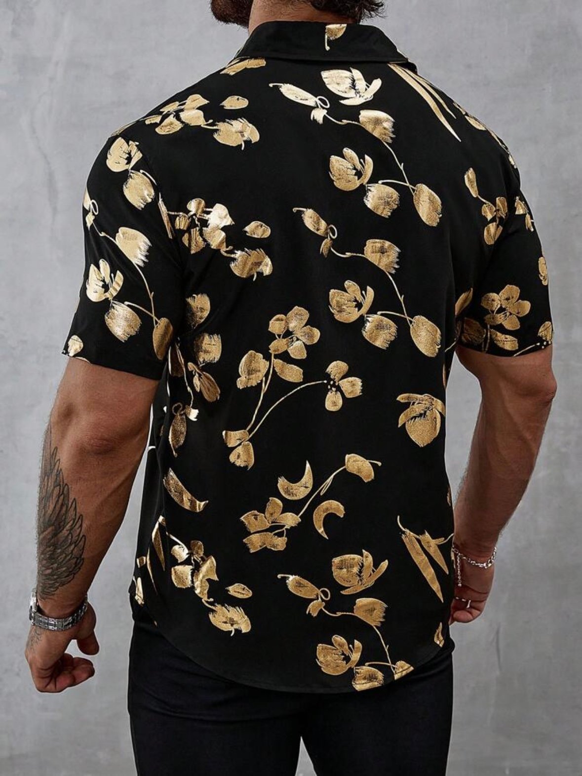 Men's Gold & Black Button Up Shirt (4.95) - Image 7