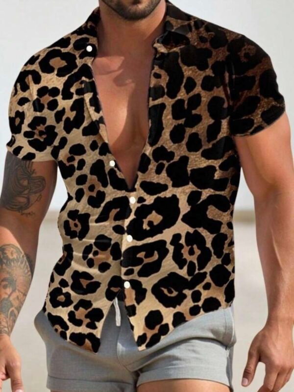 Men's Casual Leopard Print Pattern Shirt (4.89) - Image 5