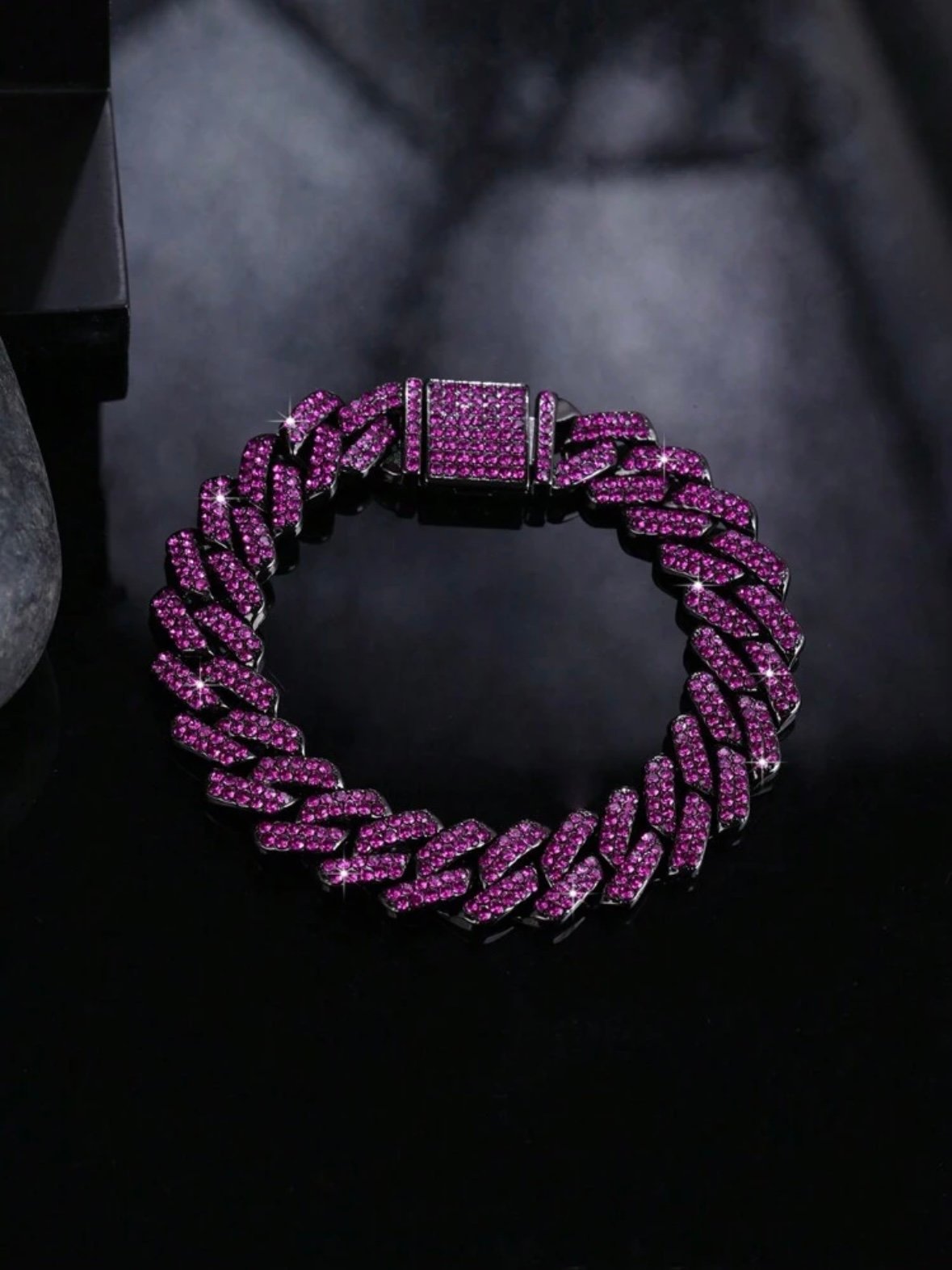 Crystal Rhinestone Thick Men's Chain Necklace Or Bracelet (4.92) - Image 5