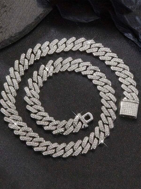 Crystal Rhinestone Thick Men's Chain Necklace Or Bracelet (4.92) - Image 2