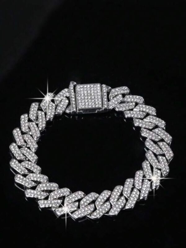 Crystal Rhinestone Thick Men's Chain Necklace Or Bracelet (4.92) - Image 3