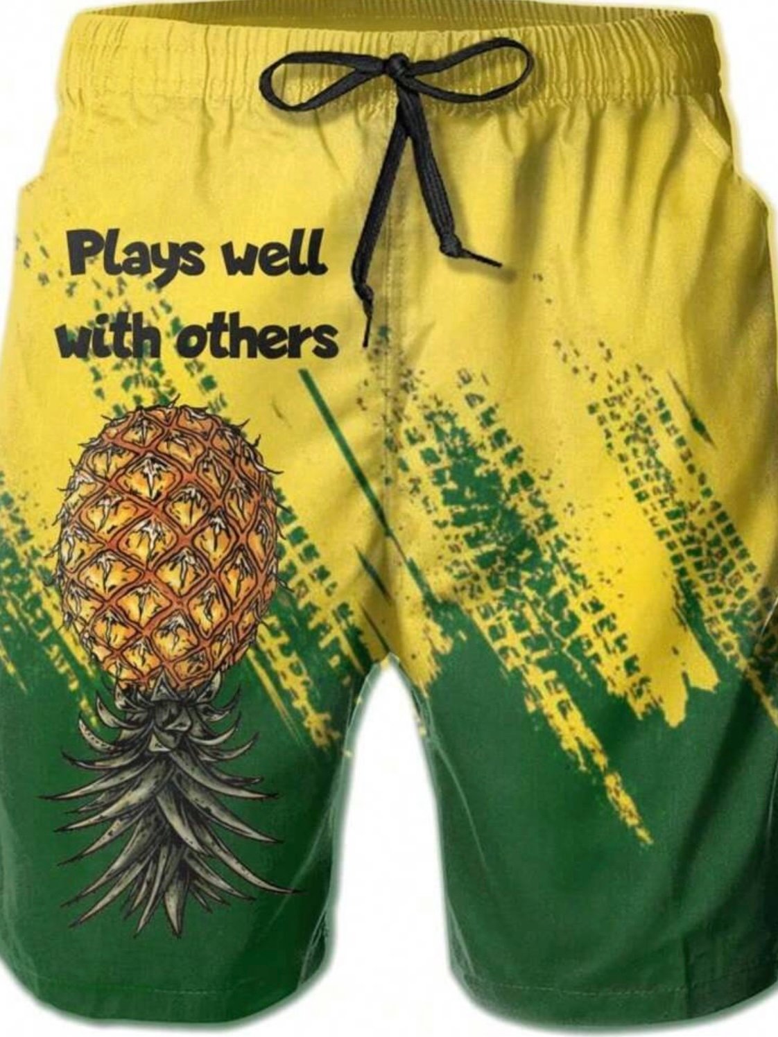 Lifestyle LS Pineapple Men's Swim Trunks PLAYS WELL WITH OTHERS (5.0) - Image 3