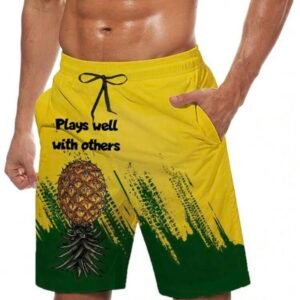 Screenshot Lifestyle LS Pineapple Men's Swim Trunks PLAYS WELL WITH OTHERS (5.0)
