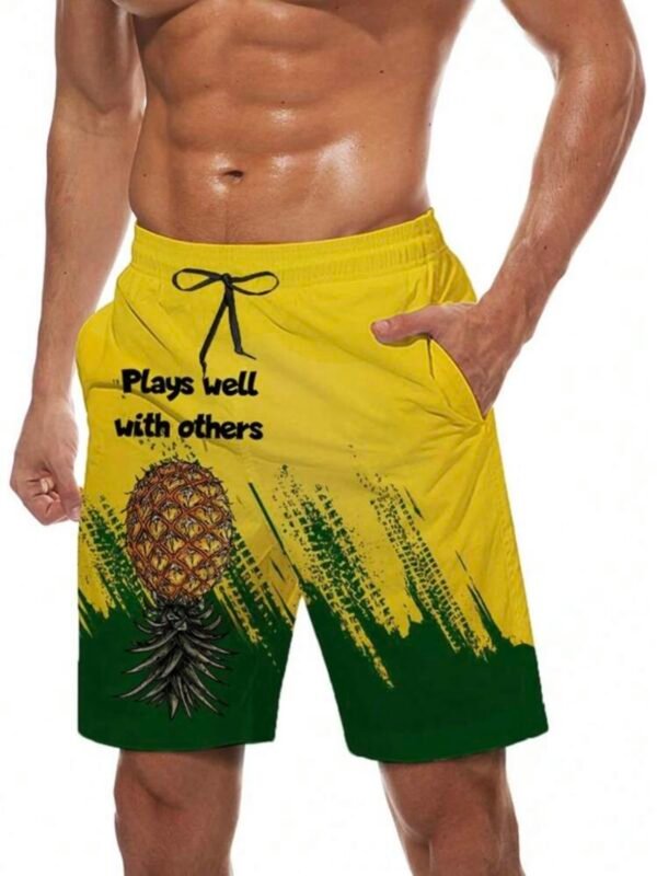 Lifestyle LS Pineapple Men's Swim Trunks PLAYS WELL WITH OTHERS (5.0)