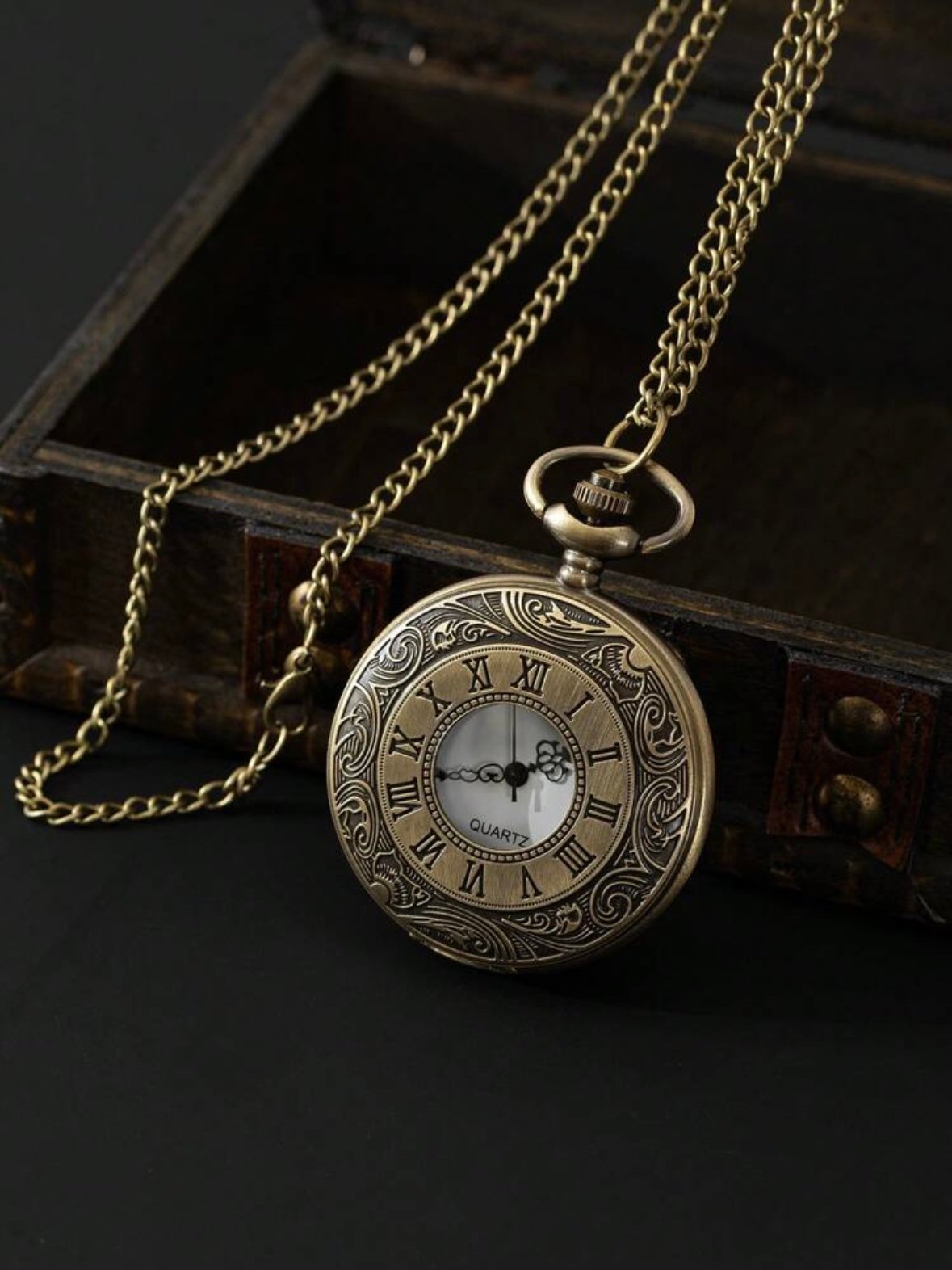 Pirate Necklace Pocket Watch Roman Rustic (4.92)