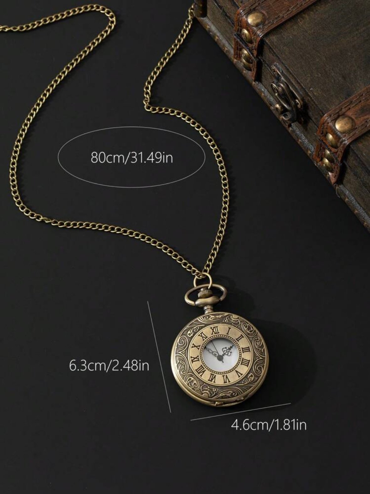 Pirate Necklace Pocket Watch Roman Rustic (4.92) - Image 5