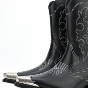 Screenshot Metal Pointed Toe Embroidery Men's Western Cowboy Boots (5.0)