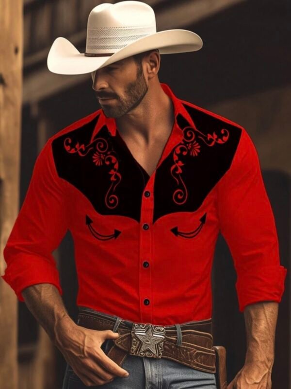 Men's Sexy Western Cowboy Wear Shirt (4.83) - Image 9