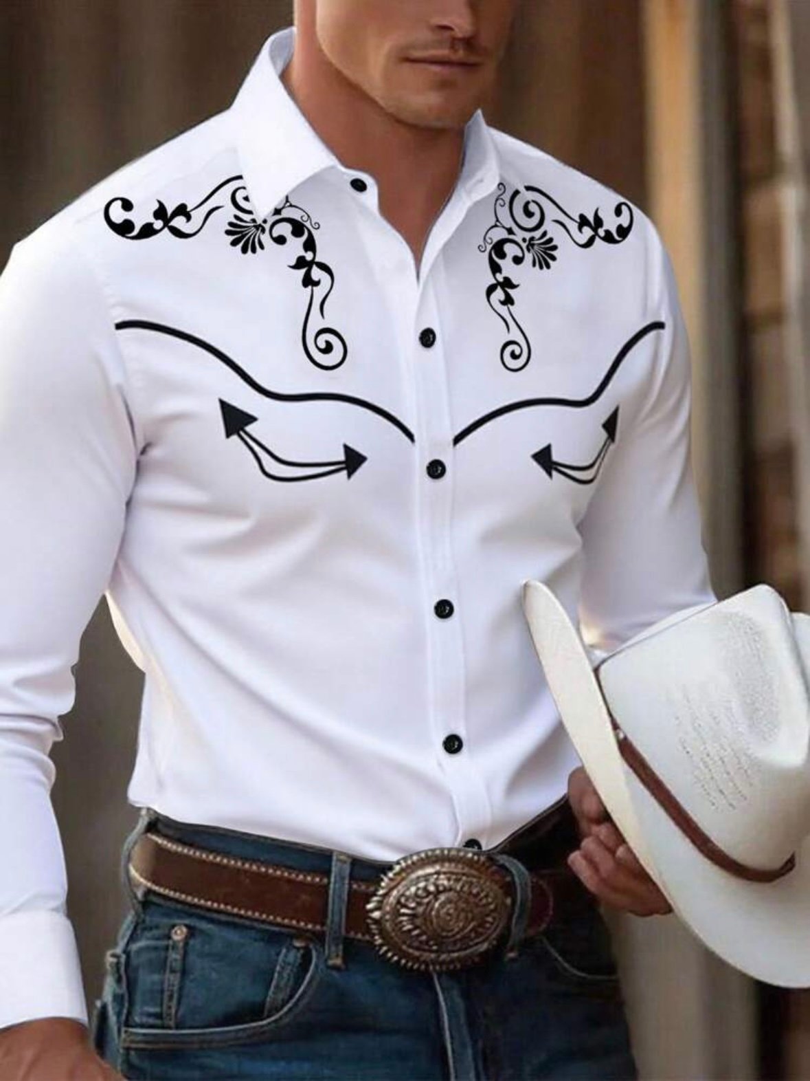 Men's Sexy Western Cowboy Wear Shirt (4.83) - Image 6