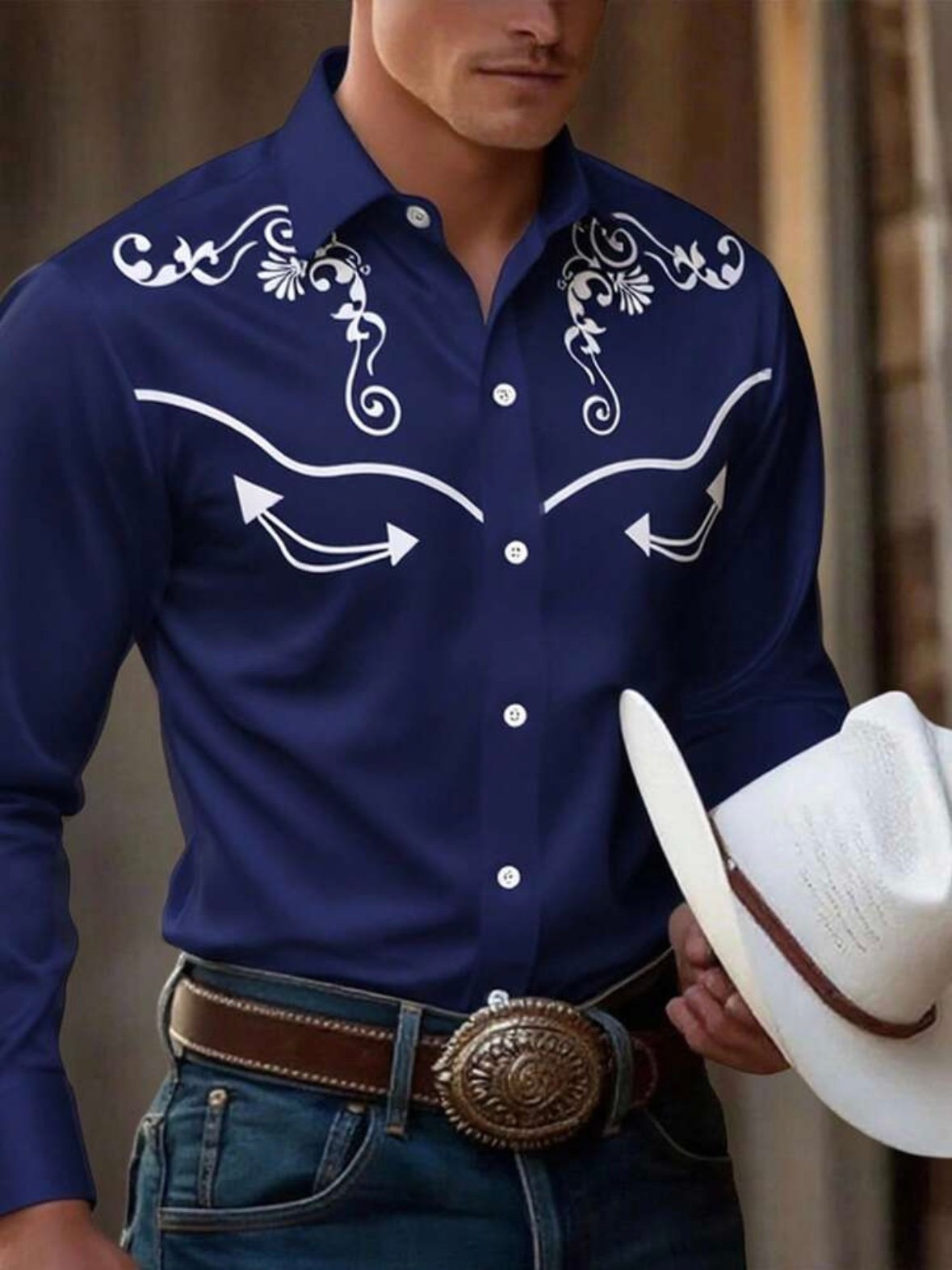 Men's Sexy Western Cowboy Wear Shirt (4.83) - Image 5