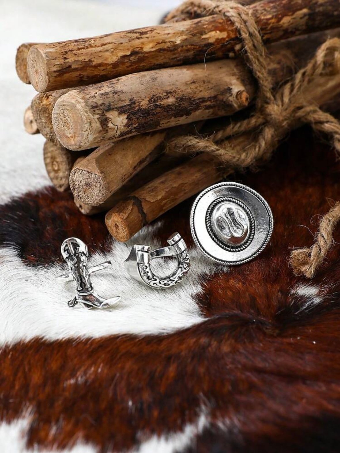 Cowboy Boot Hat & Horseshoe Ring Set For Women (4.92) - Image 5