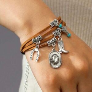 Screenshot Turquoise Western Cowboy Boot Hat Horseshoe Bracelet (4.94)