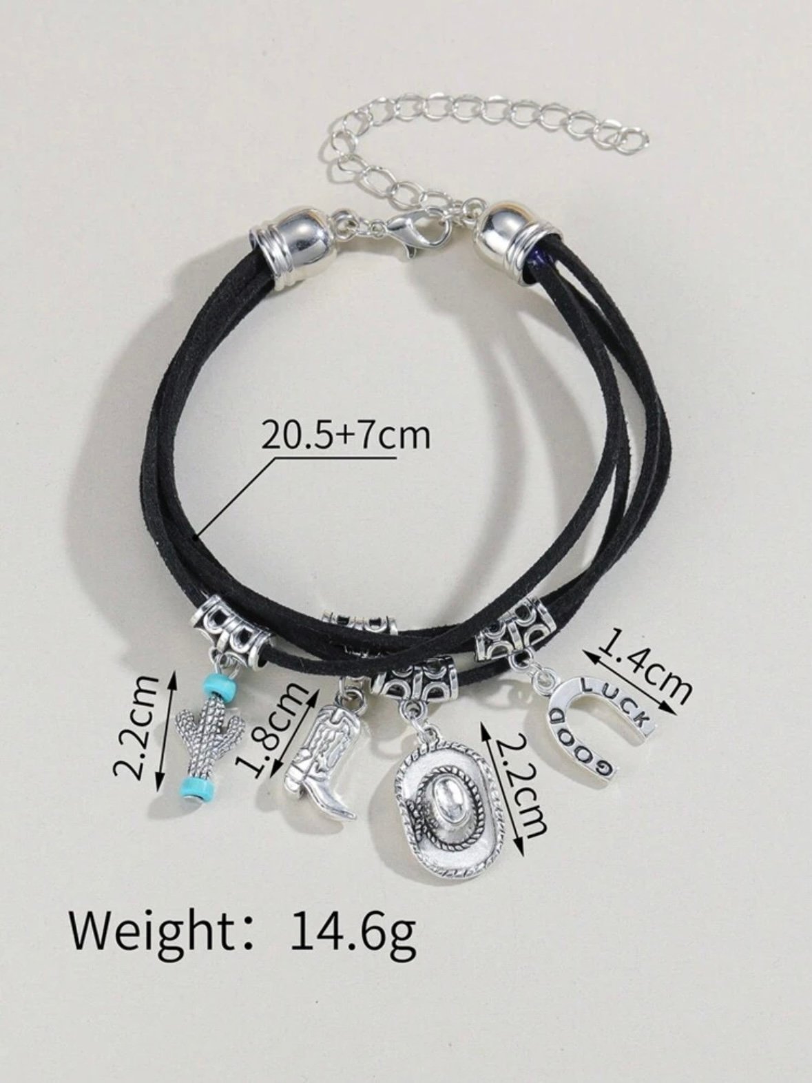 Turquoise Western Cowboy Boot Hat Horseshoe Bracelet (4.94) - Image 6