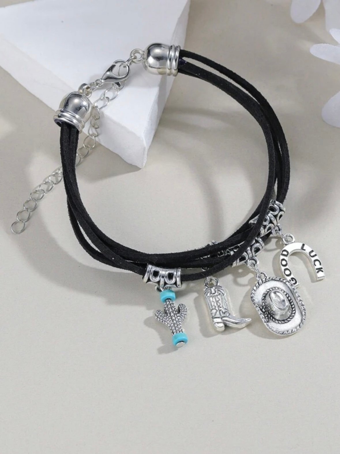Turquoise Western Cowboy Boot Hat Horseshoe Bracelet (4.94) - Image 4