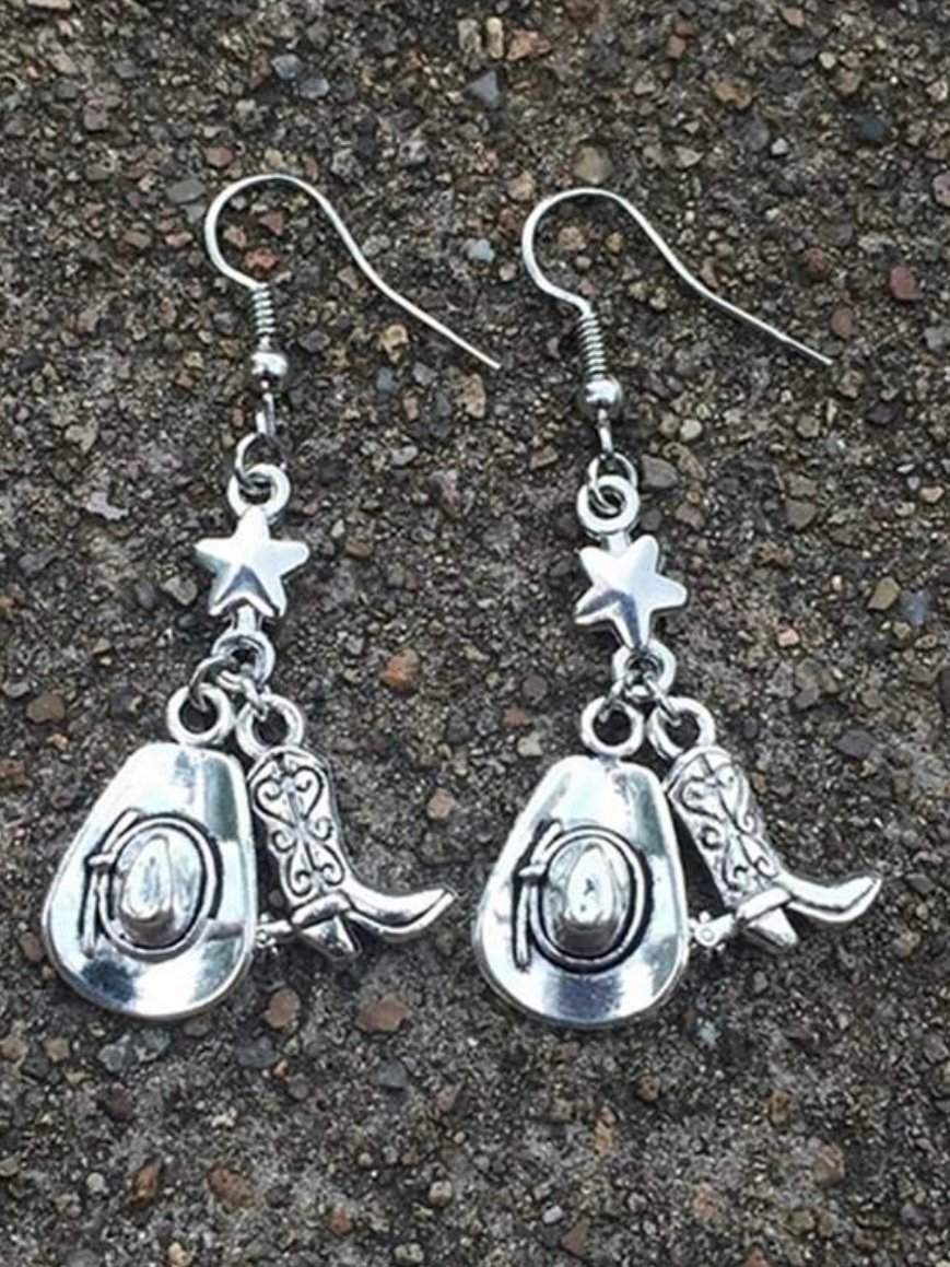 Cowboy Western Earrings With Boot Star & Hat (4.94)
