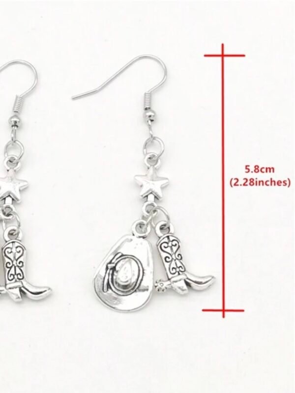 Cowboy Western Earrings With Boot Star & Hat (4.94) - Image 4