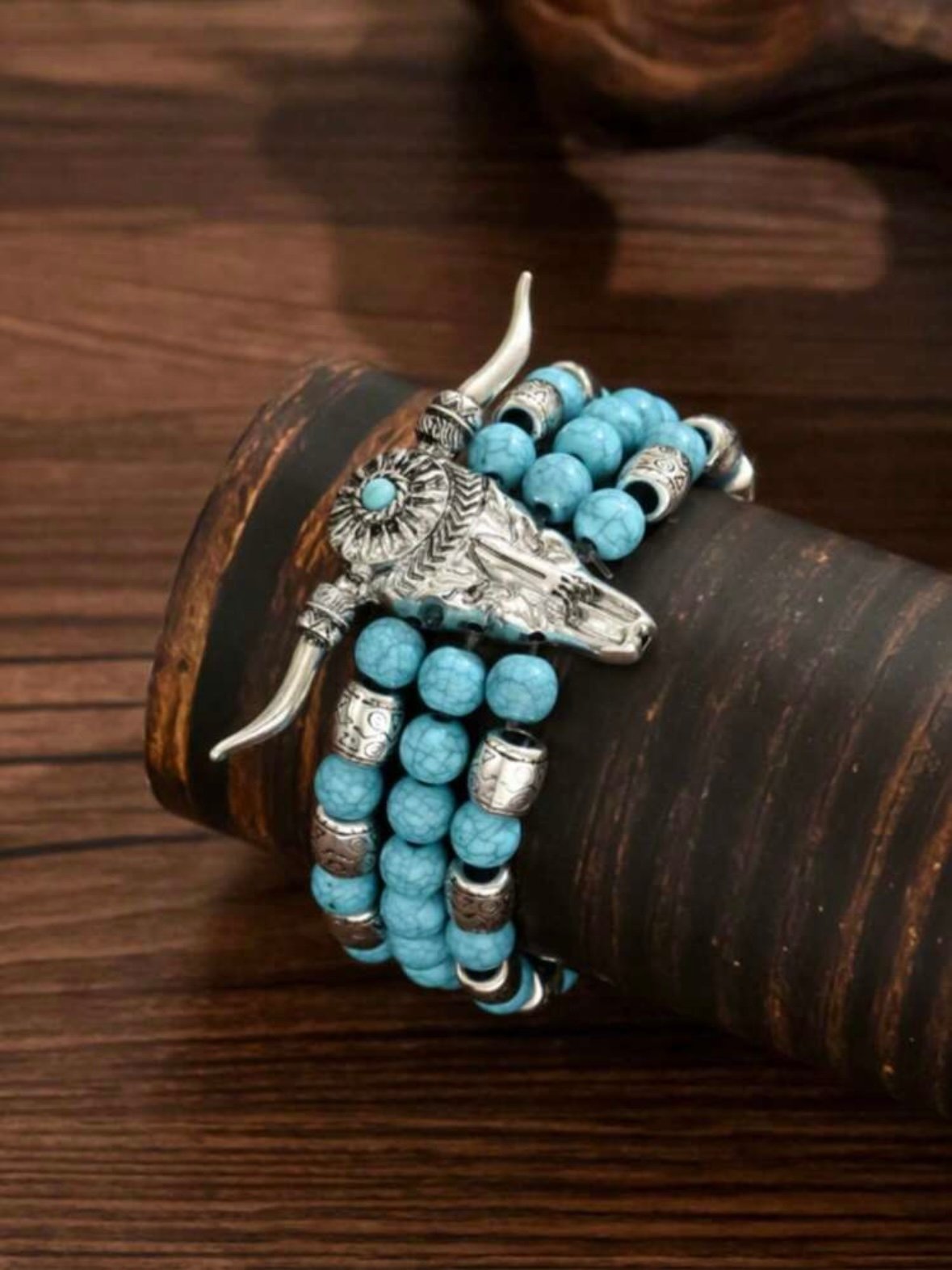 Bull Head Turquoise Western Bracelet For Women (4.94) - Image 8