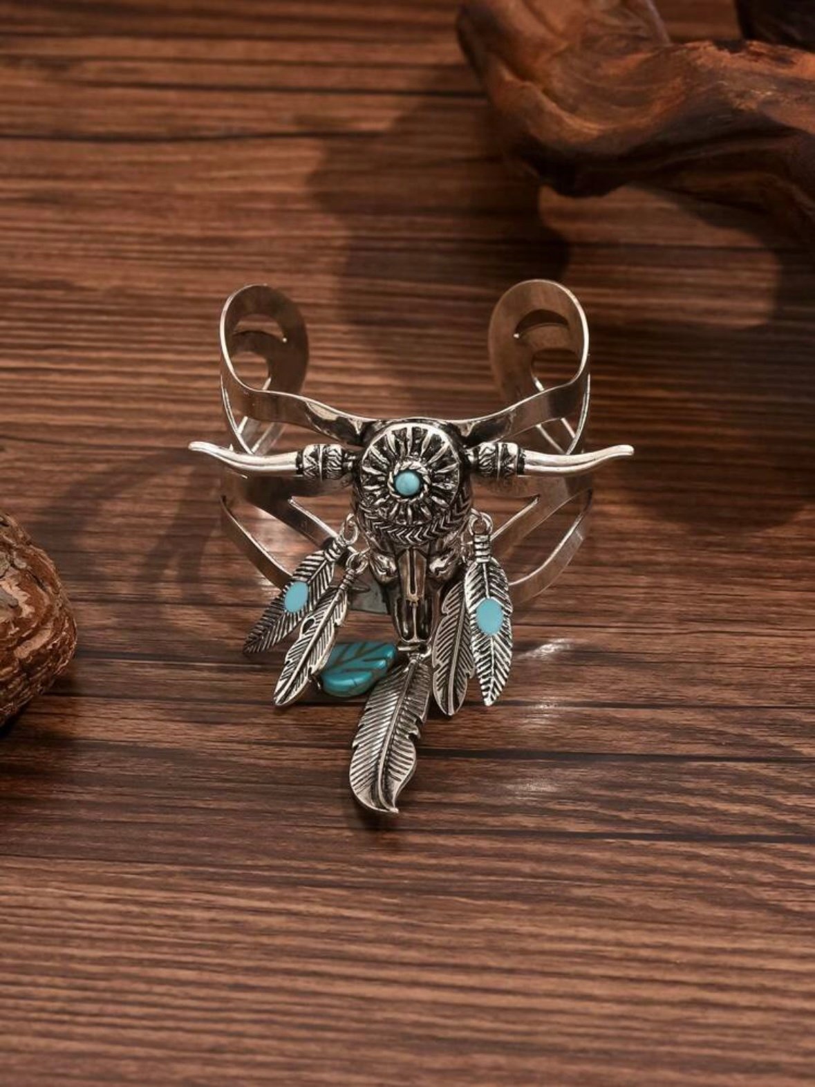 Bull Head Turquoise Western Bracelet For Women (4.94) - Image 4