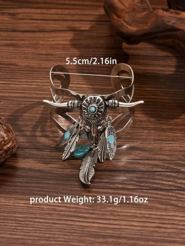 Bull Head Turquoise Western Bracelet For Women (4.94) - Image 5