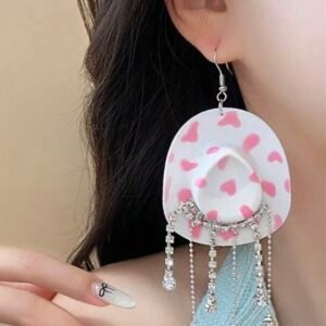 Screenshot Cowboy Hat With Rhinestones Dangle Earrings For Women (5.0)