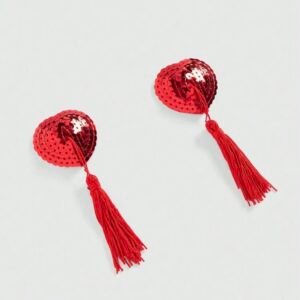 Tassel Red Sequin Heart Nipple Pasties (4.88)