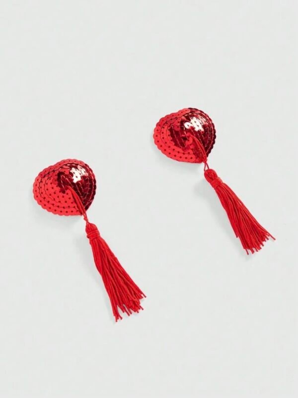 Tassel Red Sequin Heart Nipple Pasties (4.88)