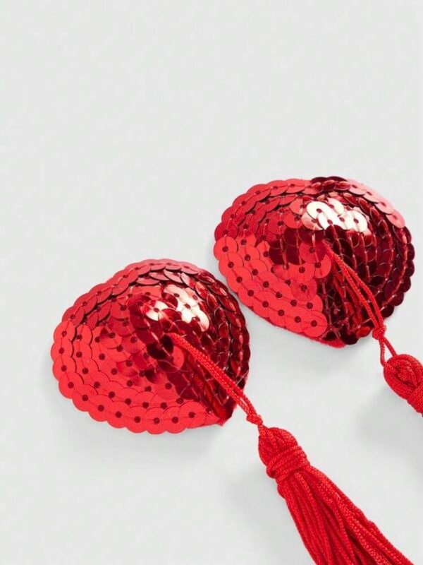 Tassel Red Sequin Heart Nipple Pasties (4.88) - Image 4