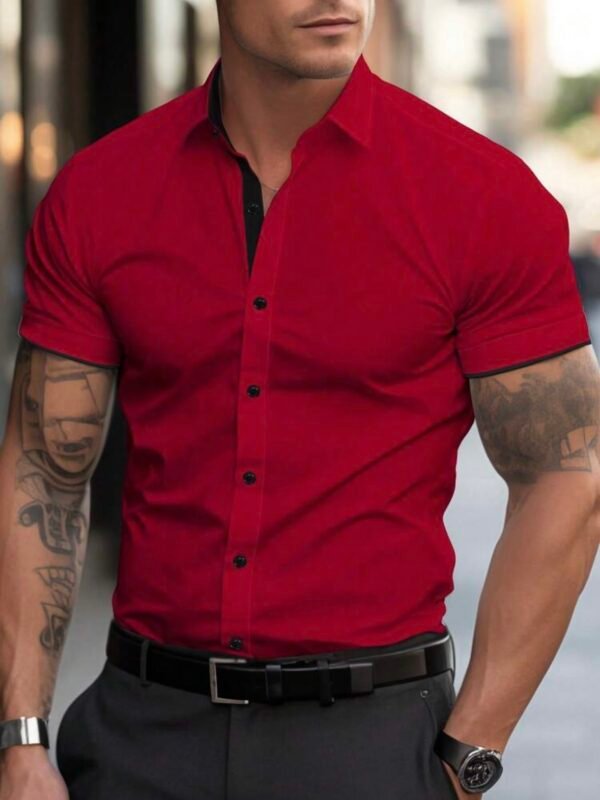 Men's Fitted Button Up Collared Shirt (4.94)