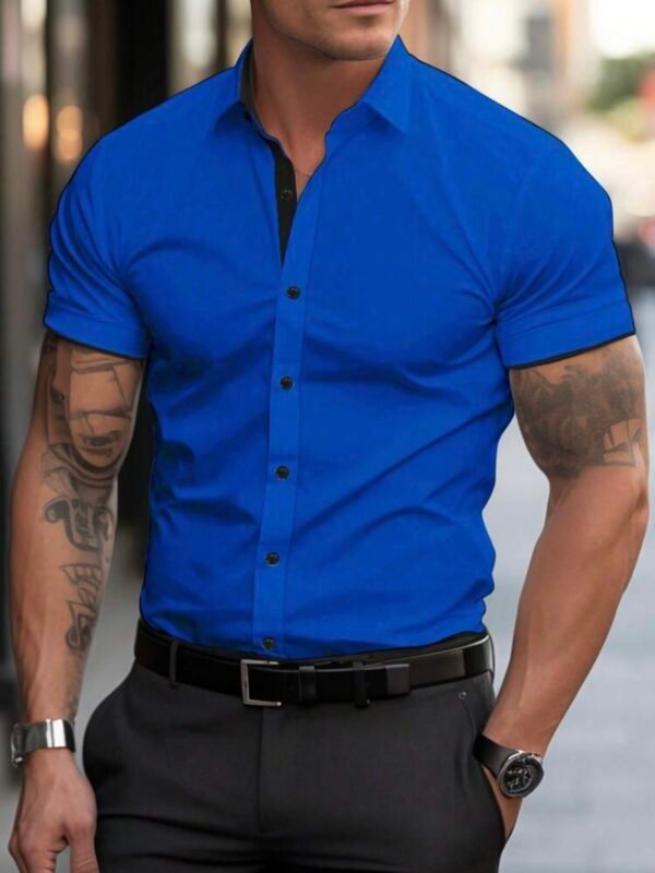 Men's Fitted Button Up Collared Shirt (4.94) - Image 11