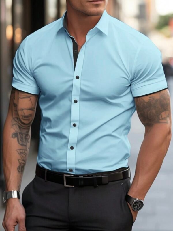 Men's Fitted Button Up Collared Shirt (4.94) - Image 6