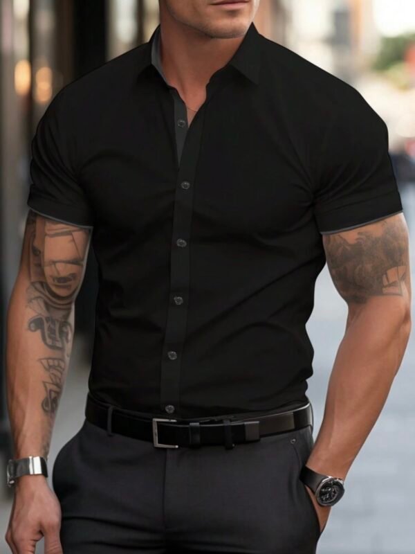 Men's Fitted Button Up Collared Shirt (4.94) - Image 8