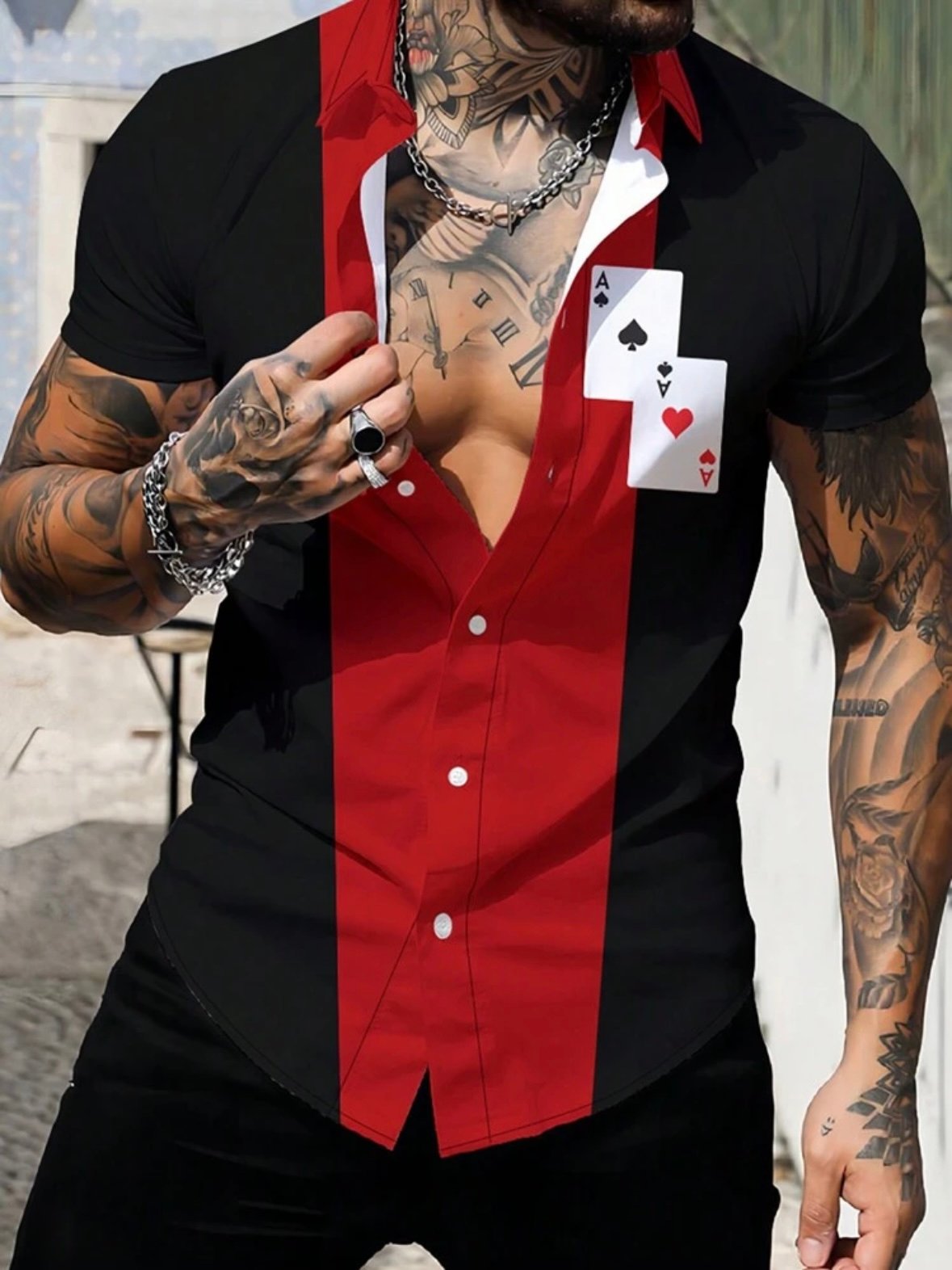 Men's Fitted Button Up Poker Shirt (4.95) - Image 2