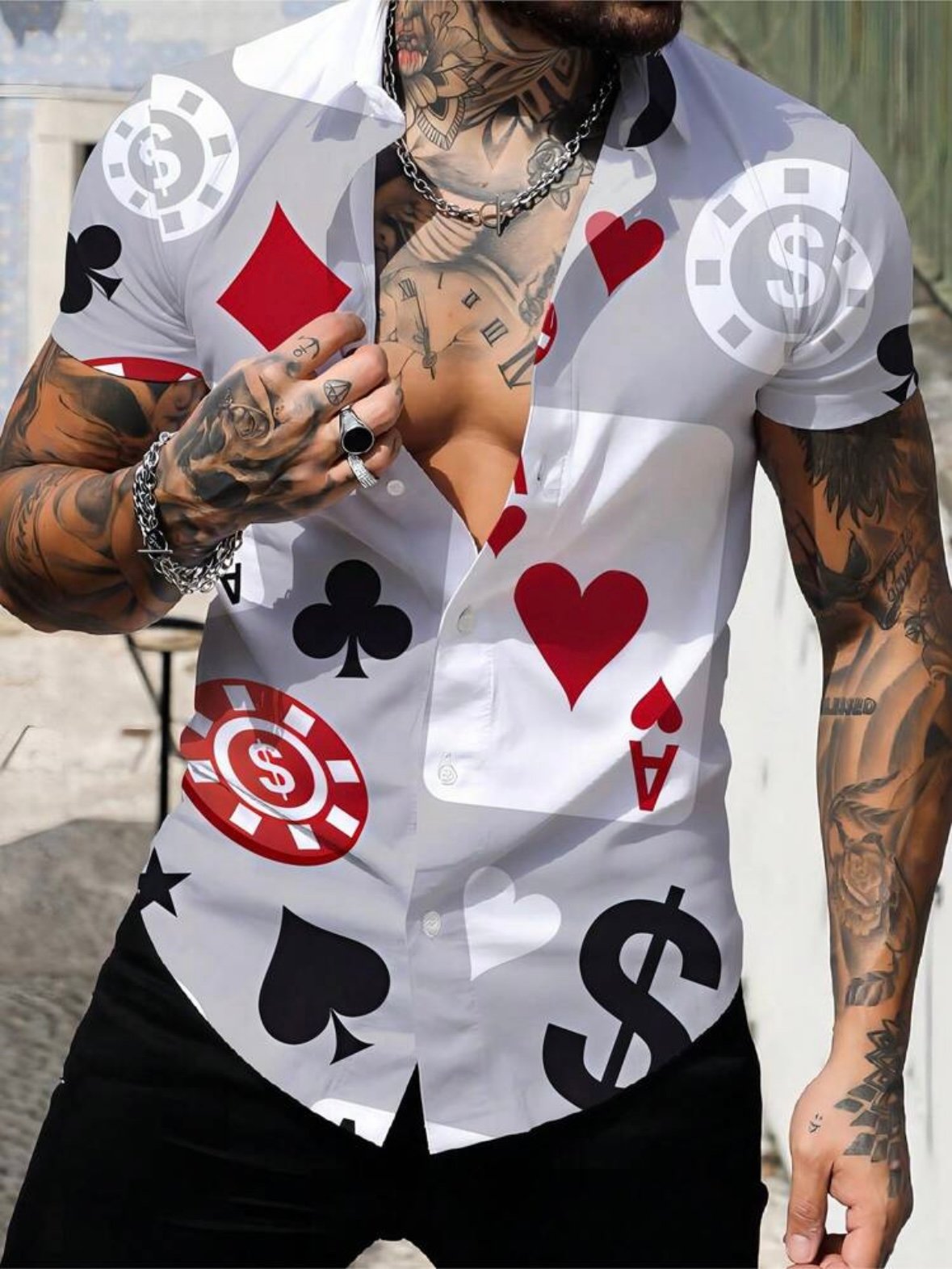 Men's Fitted Button Up Poker Shirt (4.95) - Image 3