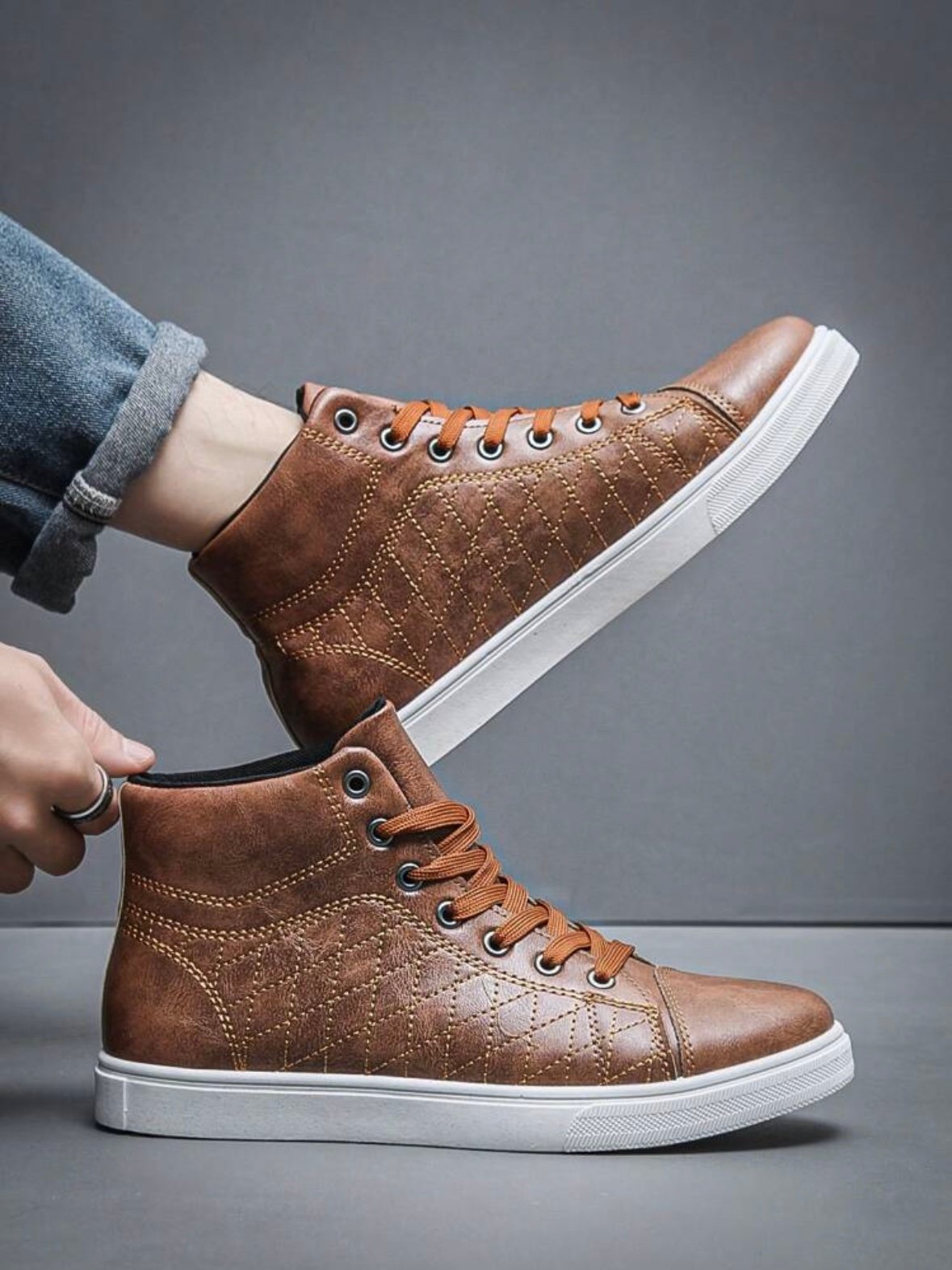 Men's Fashionable High-Top Sneakers Anti-Slip (4.89) - Image 7