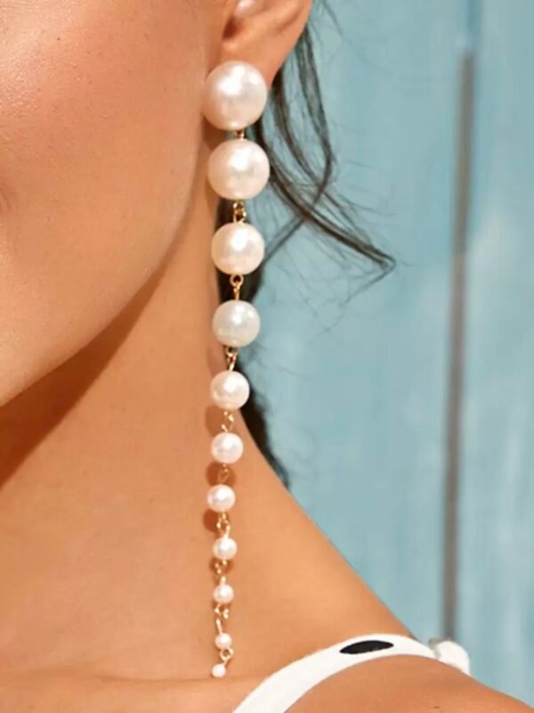 Sexy Elegant Long Tassel Faux Pearl Earrings (4.93) - Image 4