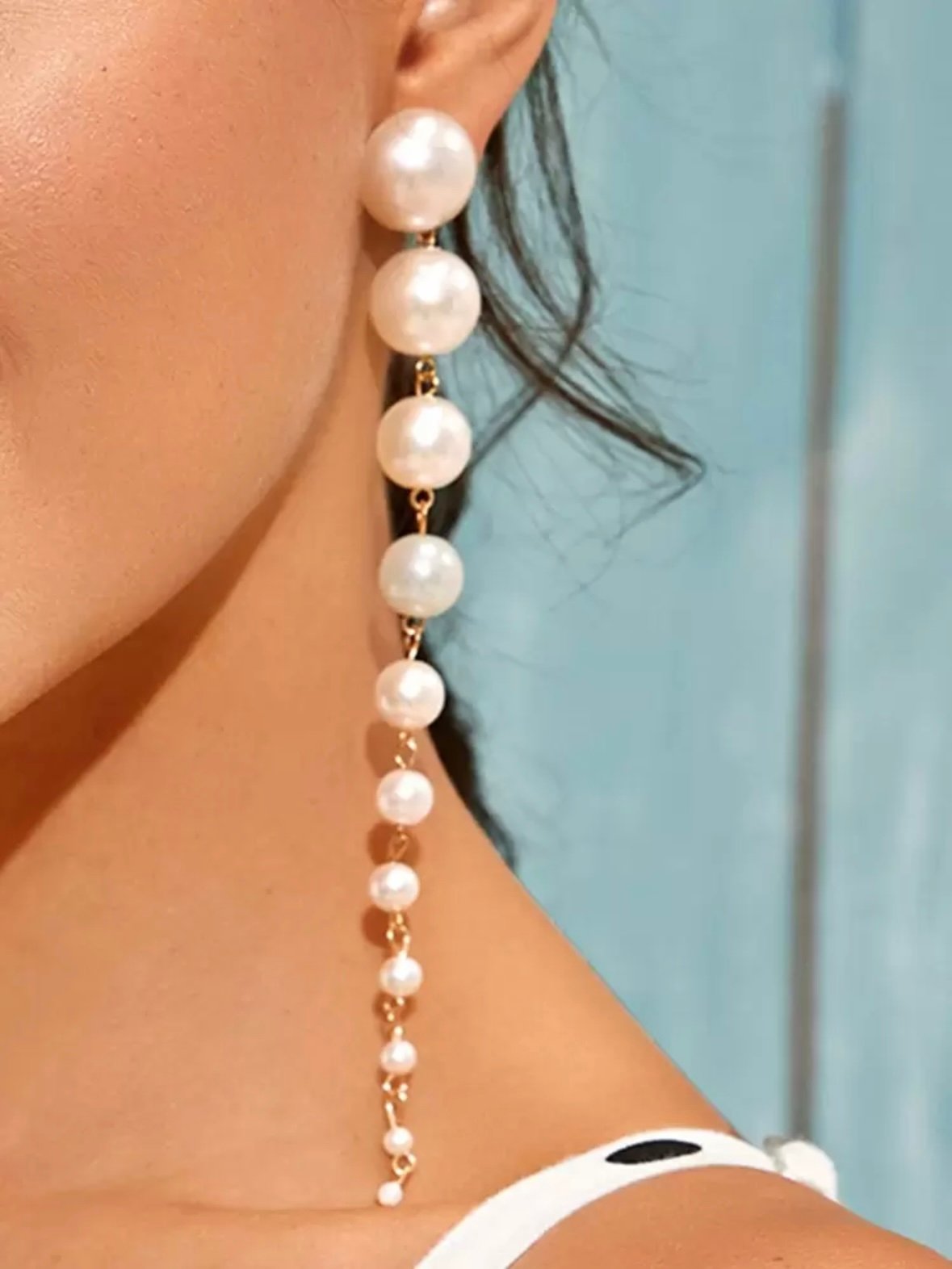 Sexy Elegant Long Tassel Faux Pearl Earrings (4.93) - Image 4