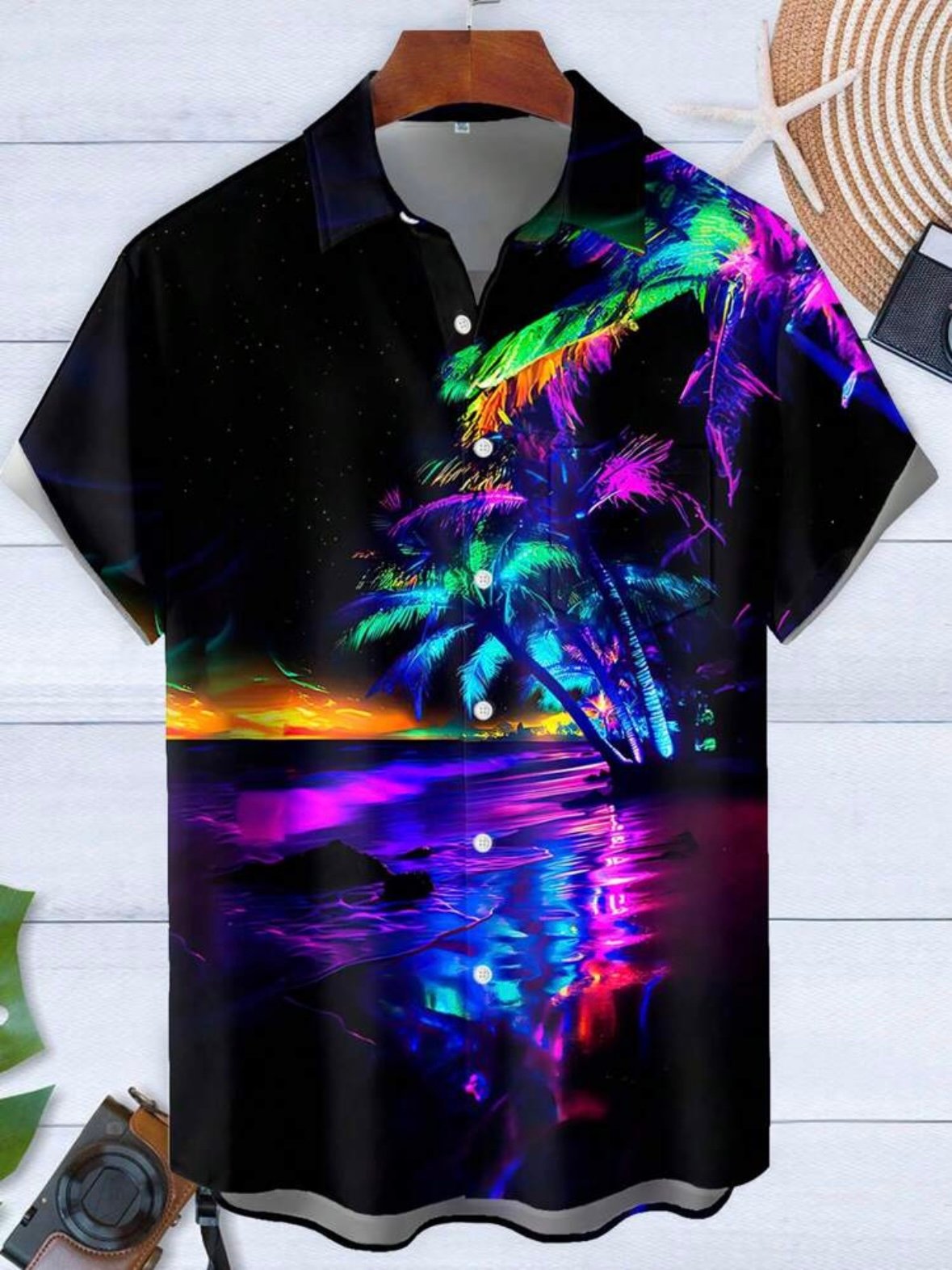Men's Neon Tropic Button Up Shirt (4.97) - Image 3