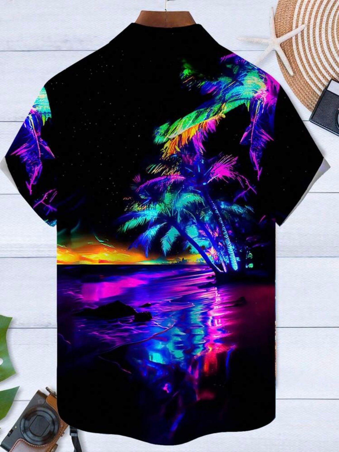 Men's Neon Tropic Button Up Shirt (4.97) - Image 4
