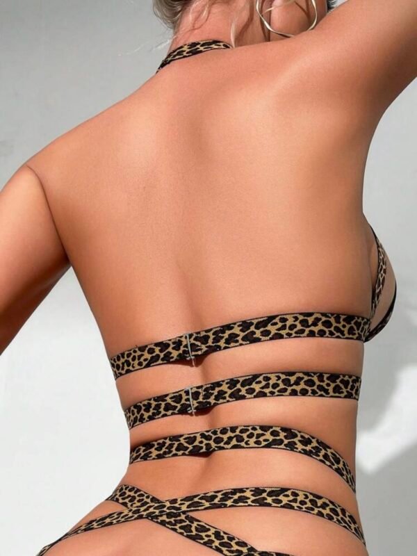 Hollow Out Leopard Print Wrap-Around Sexy Lingerie (4.83) - Image 6