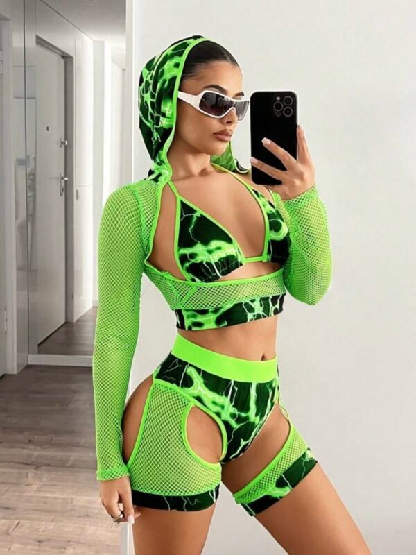 Women's Neon Lightning Print Set (4.86) - Image 6