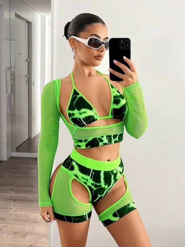 Women's Neon Lightning Print Set (4.86) - Image 5