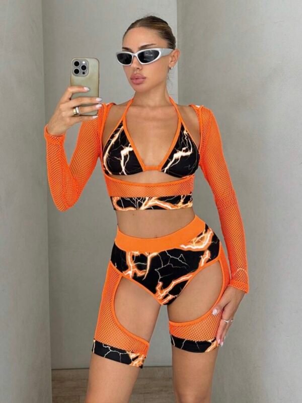 Women's Neon Lightning Print Set (4.86) - Image 9