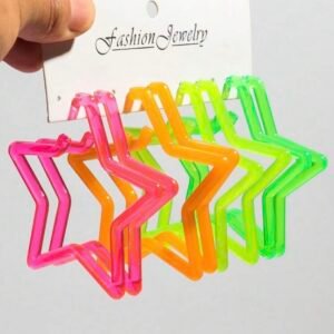 Screenshot Neon Fluorescent 4 Pairs Oversized Shape Hoop Earrings (4.86)