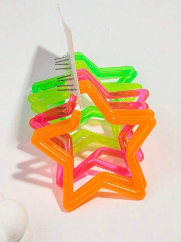 Neon Fluorescent 4 Pairs Oversized Shape Hoop Earrings (4.86) - Image 3